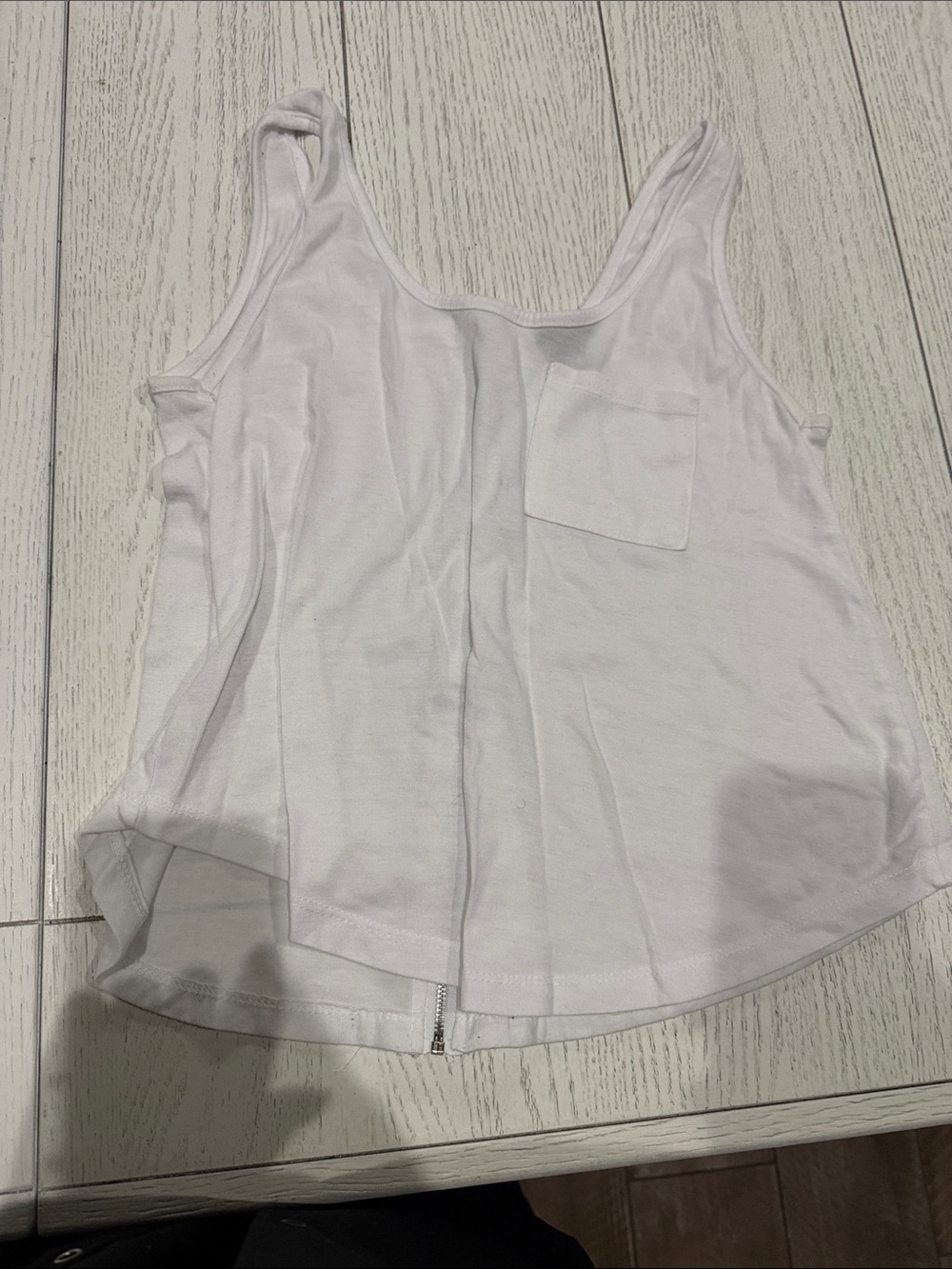 Rue21 White Scoop Neck Tank with Chest Pocket